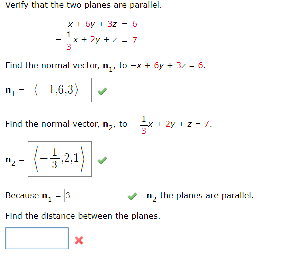 Verify That The Two Planes Are Parallel 6y 3z 6 X Chegg 