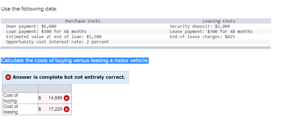 Estimate Lease Payment >> Solved Use The Following Data Purchase Costs Leasing Cos Estimate Lease Payment >> Solved Use The Following Data Purchase Costs Leasing Cos
