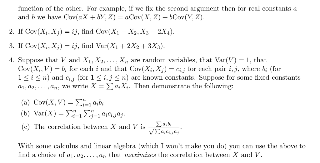 Solved E Define The Covariance Cov X Y Exy Ex E Y D J Chegg Com