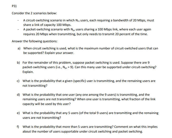 Solved P3 Consider The 2 Scenarios Below A Circuit Swit Chegg Com