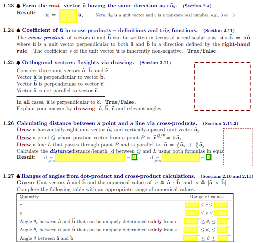 Solved 1 23 Form The Unit Vector U Having The Same Direct Chegg Com