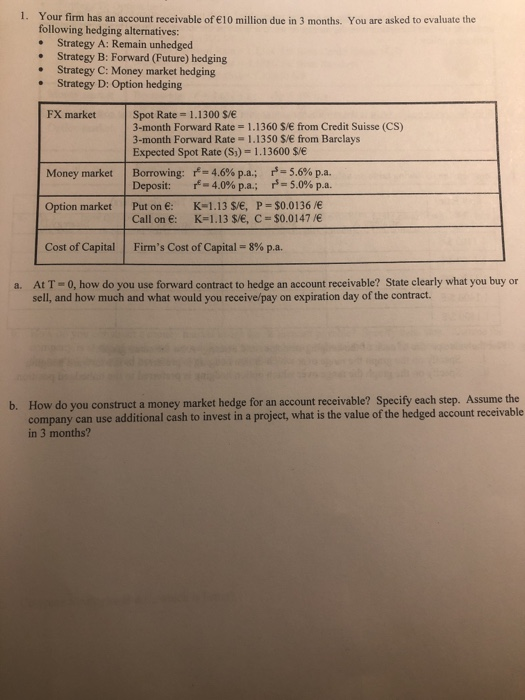 1 Your Firm Has An Account Receivable Of 10 Milli Chegg Com - 