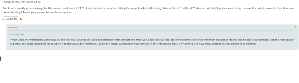 Solved Federal Income Tax Withholding Bob Avery&rsquo;s weekly | Chegg.com