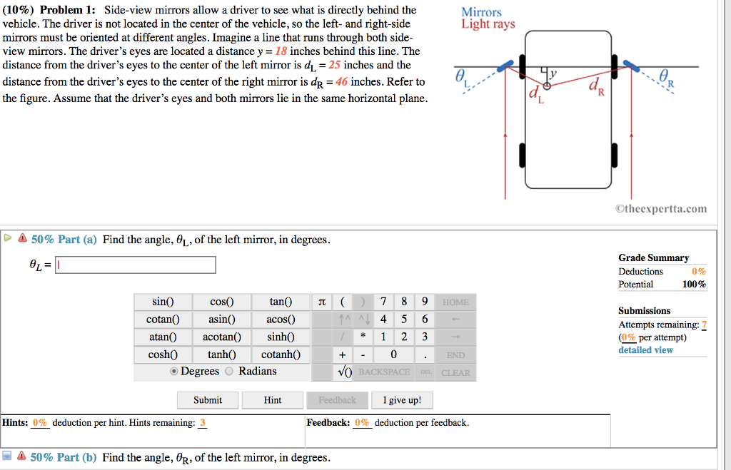 Solved (10) Problem 1 Sideview Mirrors Allow A Driver