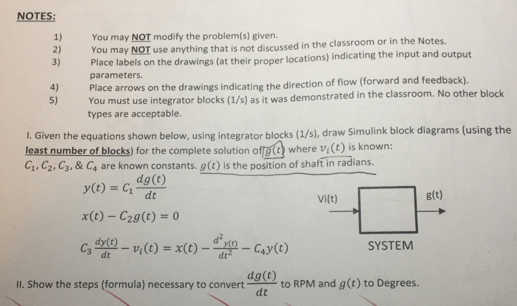 NOTES: You may NOT modify the problem(s) given. You may NOT use anything that is not discussed in the classroom or in the Not