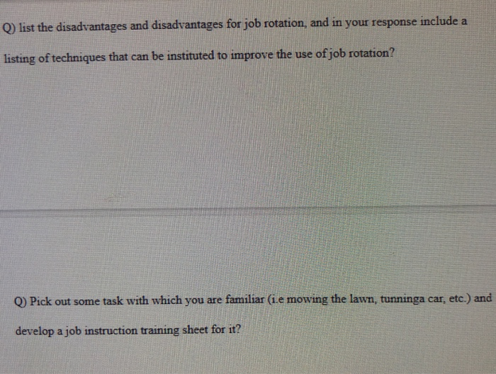 disadvantages of job rotation