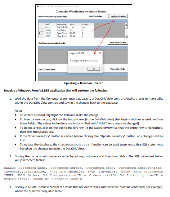 Computer Warehouse Inventory System Load Inveniry Update Invanry u DVD Dis 17.9 PuparPart i 300 25 Flash Drie 199 95 H S21 Pr