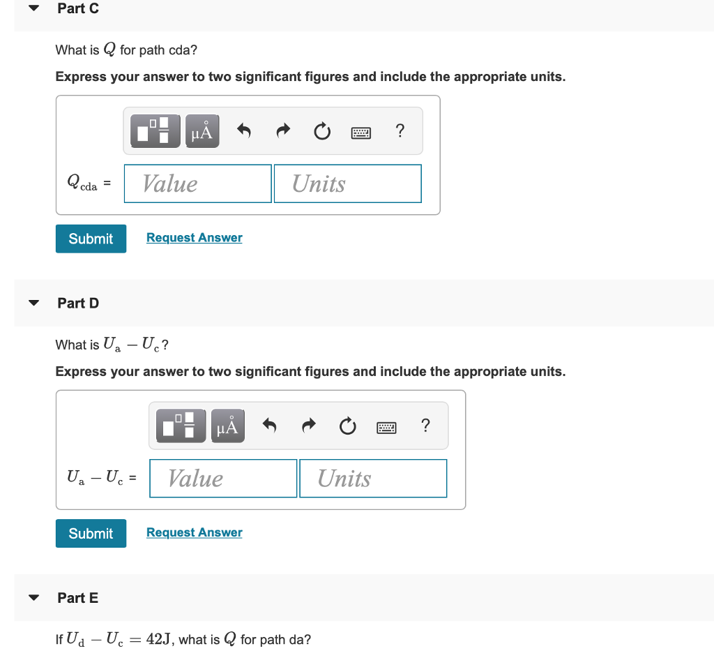 Solved Onstant Part A When A Gas Is Taken From A To C Alo Chegg Com