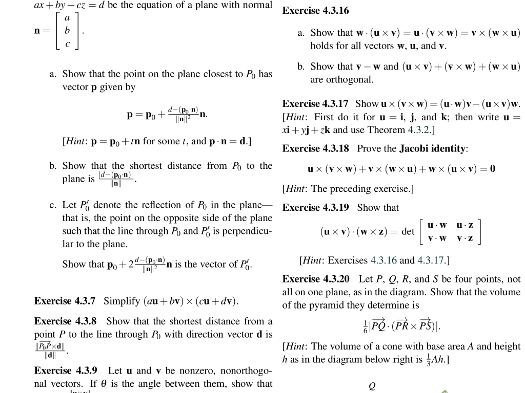 Solved Axbycz D Be The Equation Of A Plane With Normal Ex Chegg Com