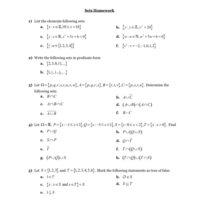 Solved 1 List The Elements Following Sets E 2 3 4 F V Chegg Com