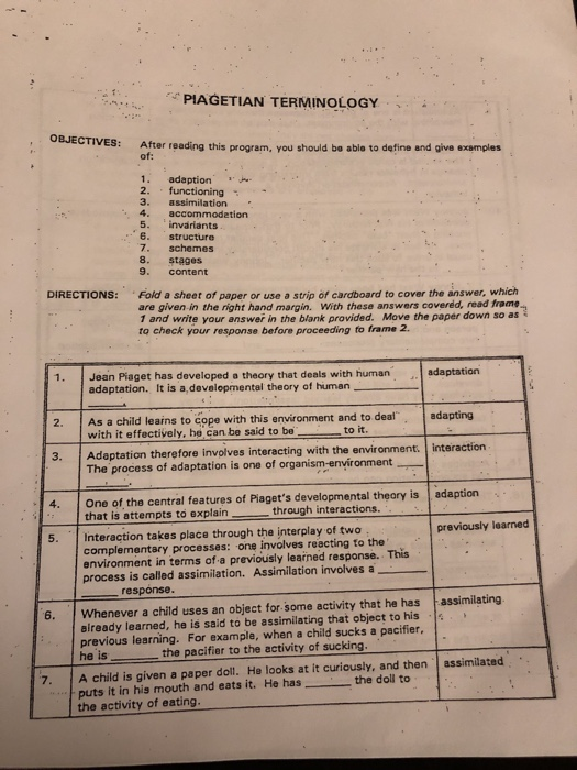 define and provide examples of assimilation and accommodation