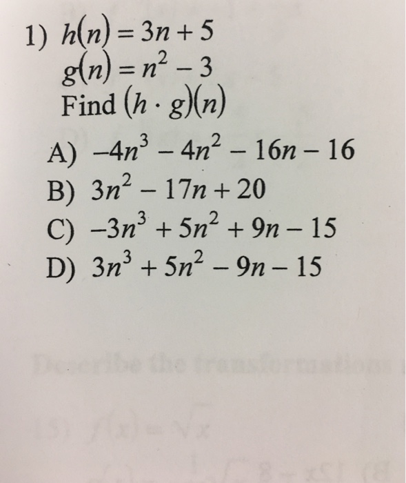 Solved H N 3n 5 G N N 2 3 Find H Middot G N Chegg Com