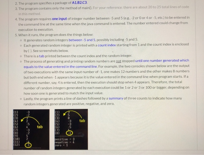 Solved 2 Program Specifies Package A1b2c3 3 Program Contains Method Main Reference 25 Total L Q