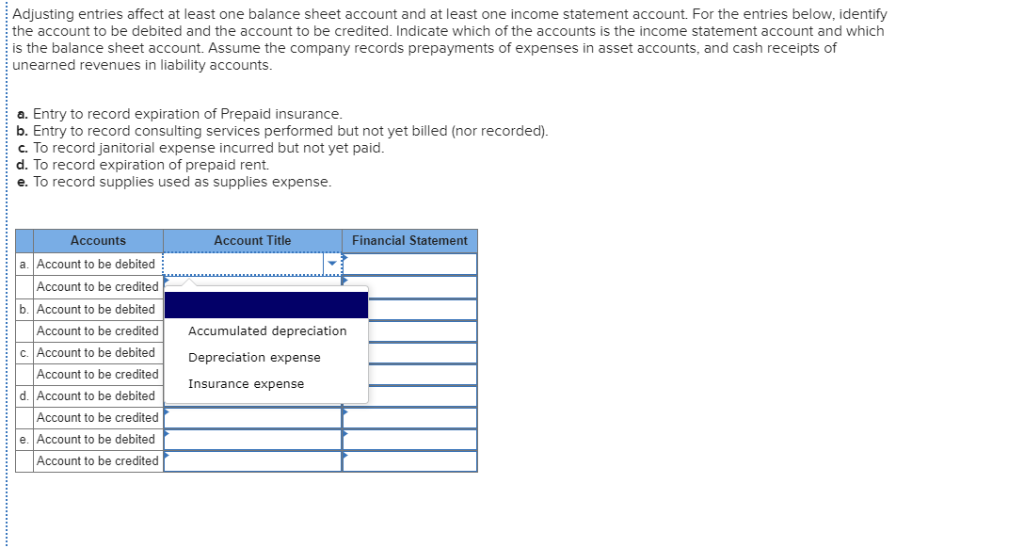 Solved Adjusting Entries Affect At Least One Balance Shee