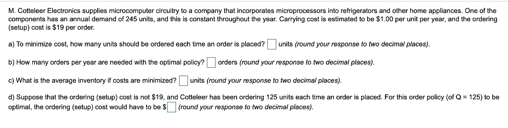 M Cotteleer Electronics Supplies Microputer Chegg 