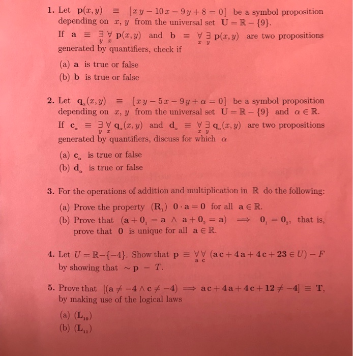 Solved 1 Let P X Y Xy 10x 9 Y 8 0 Be A Symbol Pro Chegg Com