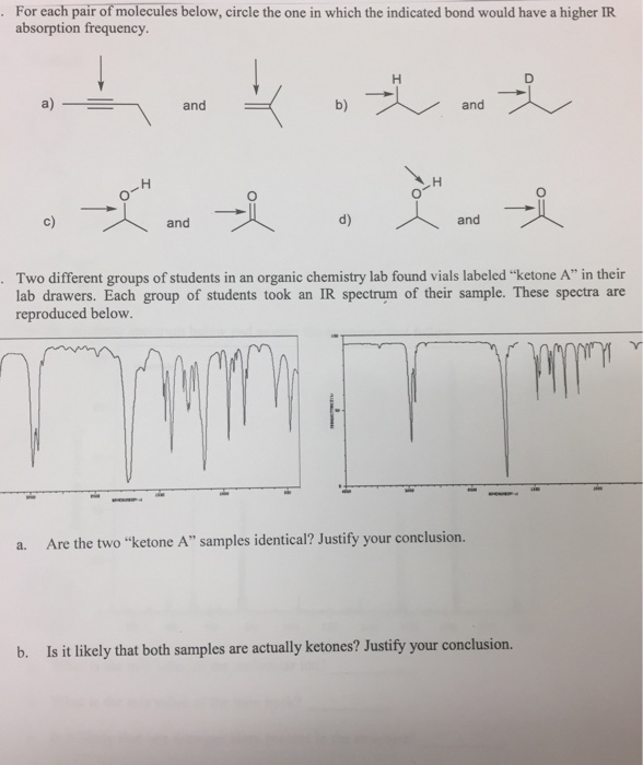 Solved For Each Pair Of Molecules Below Circle The One I
