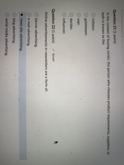 Solved Question 21 1 Point In The Context Of Buying Cen