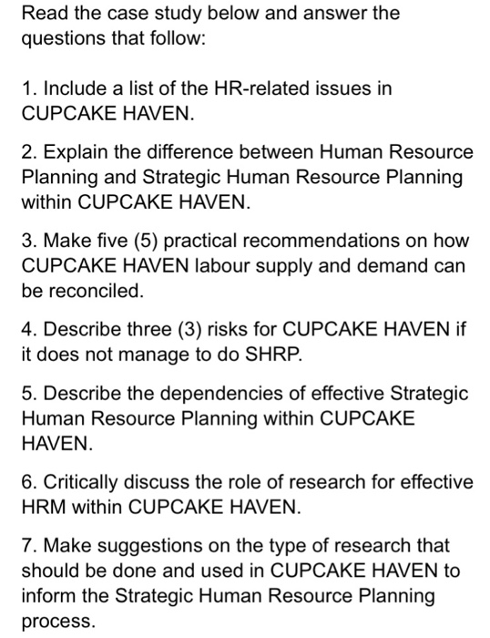 Case study hrm answers