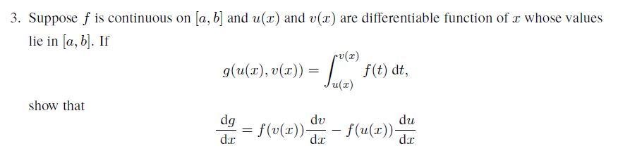 Solved 3 Suppose F Is Continuous On A B And U X And Chegg Com