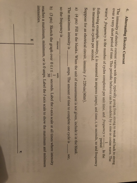 Solved 4 Alternating Electric Current Electric Current V