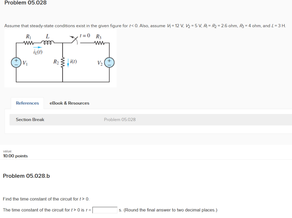 Solved Problem 05 028 Assume That Steady State Conditions Chegg Com