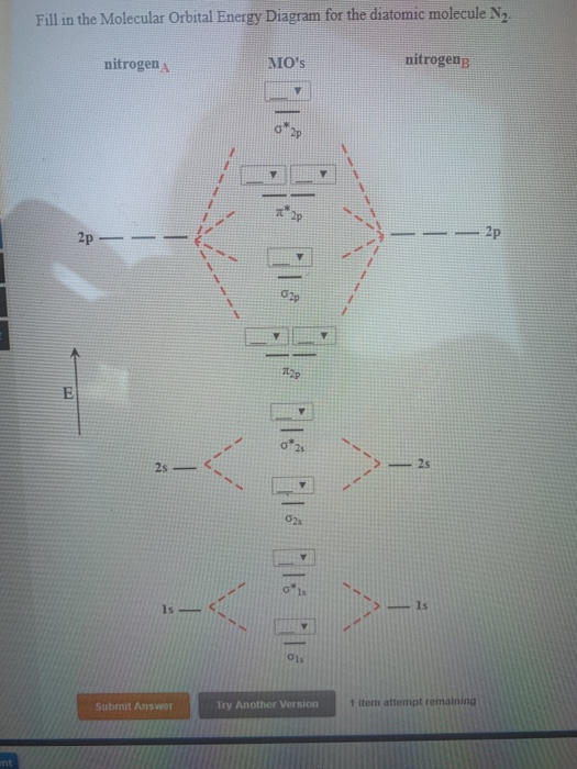 Solved: Fill In The Molecular Orbital Energy Diagram For T... | Chegg.com