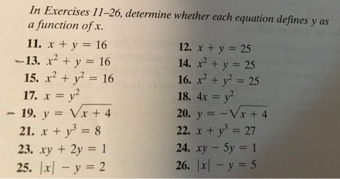 In Exercises 11 26 Determine Whether Each Equation Chegg Com