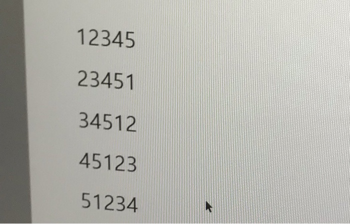 51234 45123 34512 23451 12345