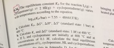 Solved The Equilibrium Constant K For The Reaction The2 Chegg Com