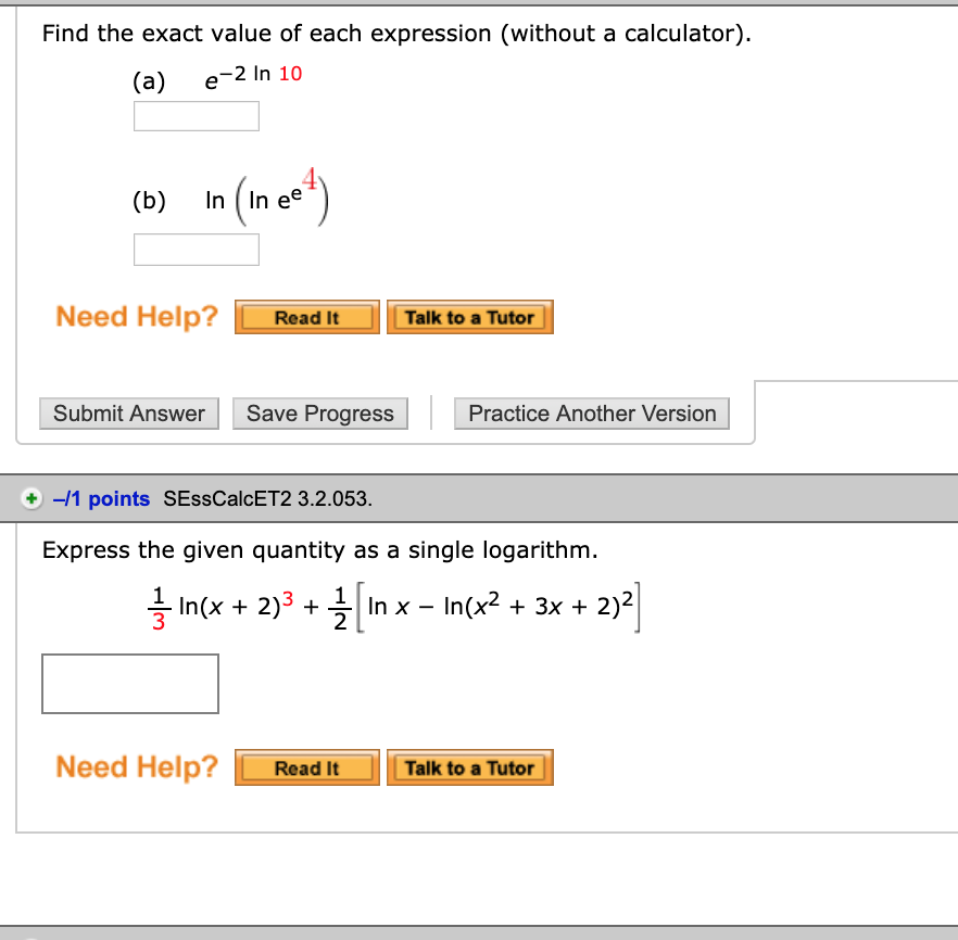 Solved Find The Exact Value Of Each Expression Without A Chegg Com