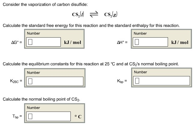 Solved Consider The Vaporization Of Carbon Disulfide Chegg Com