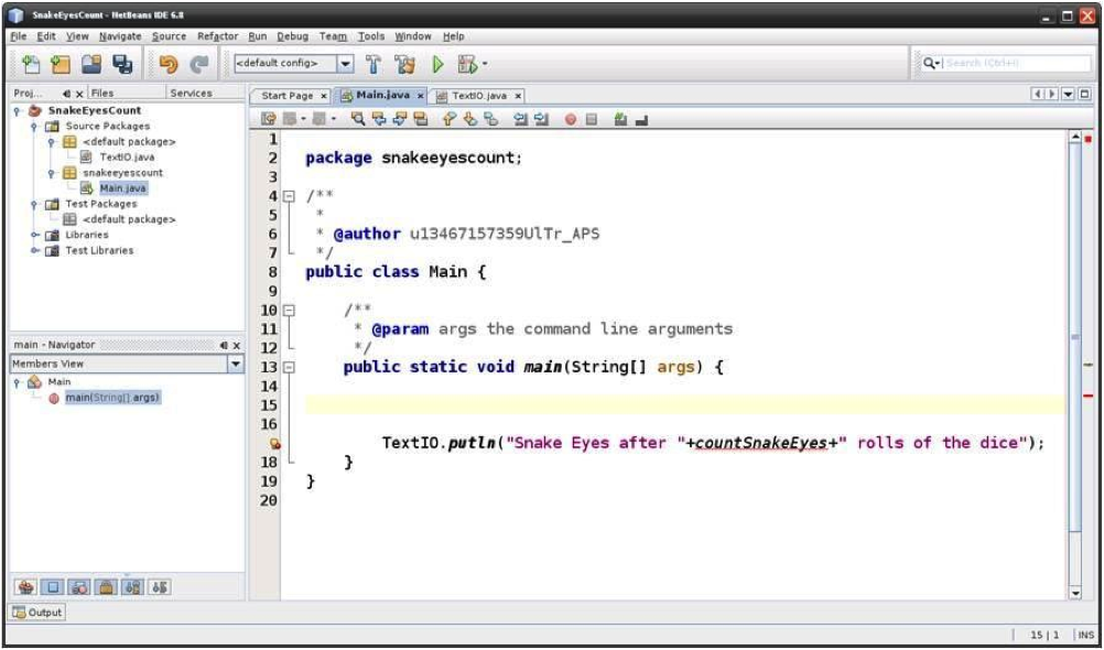 Using a for loop, simulate rolling two dice