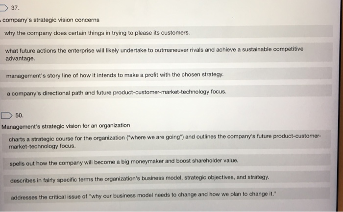 Solved A Company's Strategic Vision Concerns Why The Comp