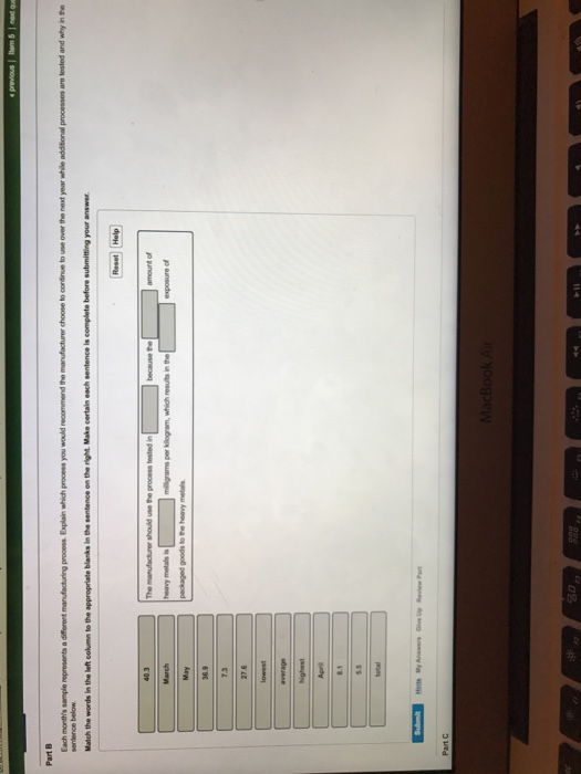 Solved Each Month S Sample Represents A Different Manufac Chegg Com