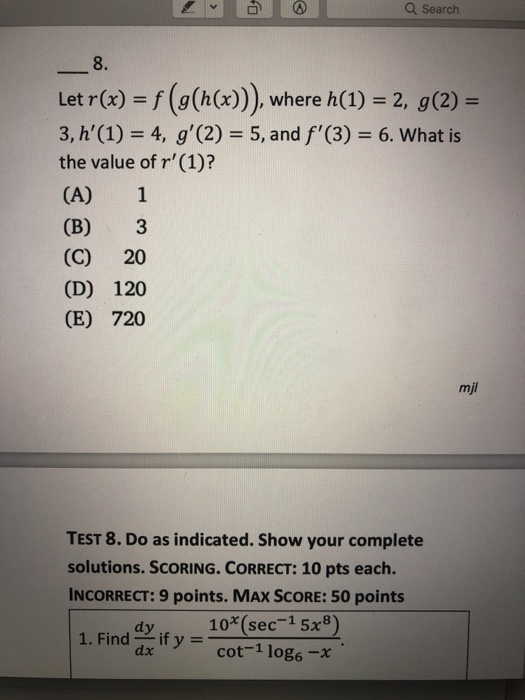 Solved Q Search 8 Let R X F H X Where H 1 2 G 2 3 Chegg Com