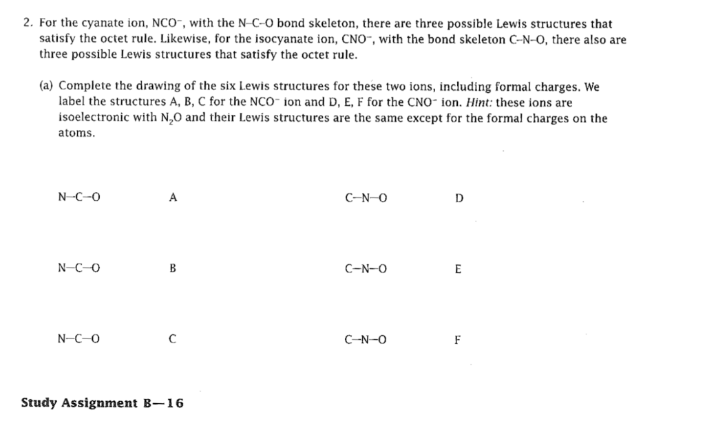 cyanate ion lewis structure