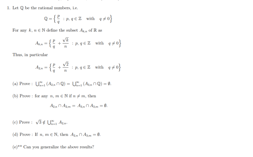 Solved 1 Let Q Be The Rational Numbers I E P 0 Z With Q 0 Chegg Com