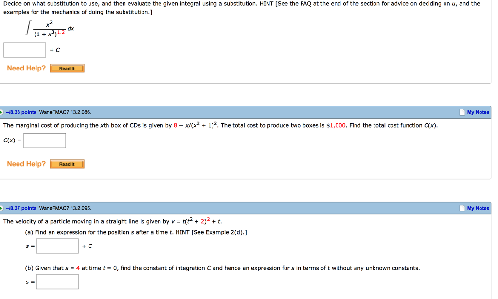 Solved Evaluate The Given Integral Using The Substitution Chegg Com