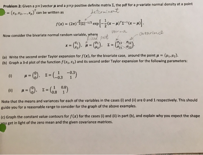 Solved Given A P Times 1 Vector Mu And A P Times P Positi Chegg Com