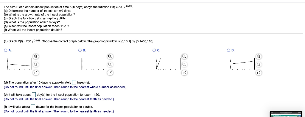 Solved The Size P Of A Certain Insect Population At Time Chegg Com