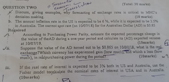 Solved Total 30 Marks Question Two グ1jd Discuss Givi Question Two グ1jd Discuss