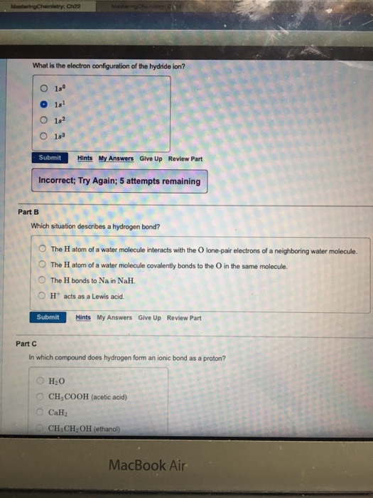 c part electron answers configuration The Solved: MasteringChemistry: Electron Ch22 What Is Conf