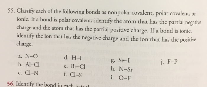 Solved Classify Each Of The Following Bonds As Nonpolar C Chegg Com