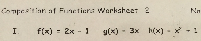 Composition Of Functions Worksheet Answers