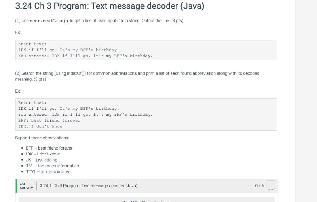 Solved 324 Ch 3 Program Text Message Decoder Java 1 Use Senrnextline Get Line User Input Stringou Q