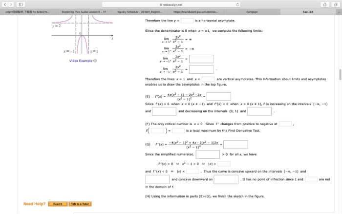 Solved Example 1 Use The Guidelnes To Sketch The Orve Y A Chegg Com