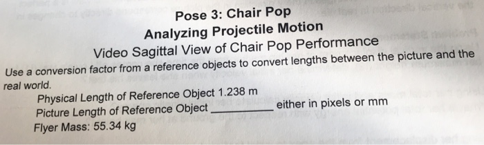 Solved Pose 3 Chair Pop Analyzing Projectile Motion Vide