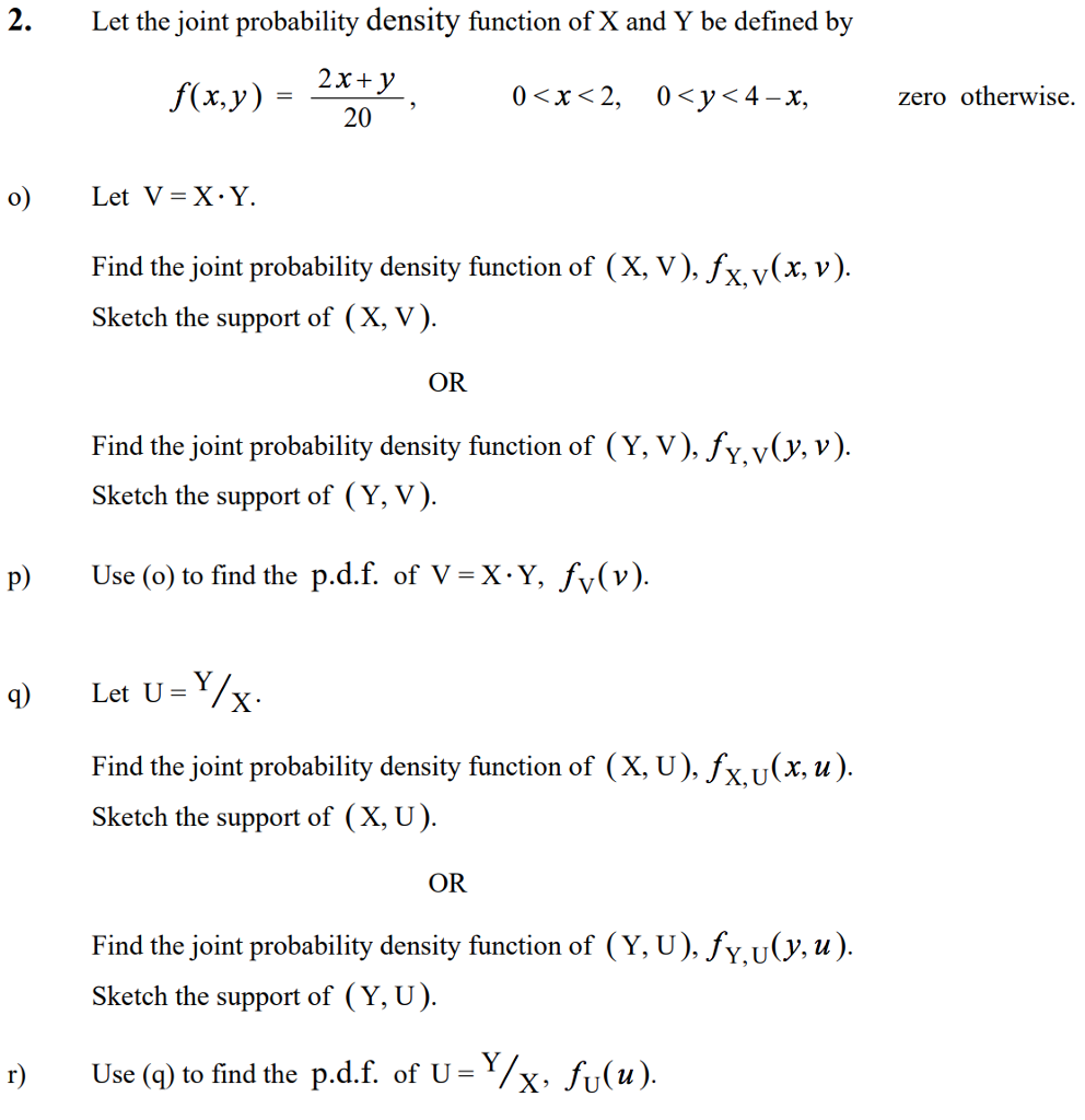 Solved 2 Let The Joint Probability Density Function Of X Chegg Com