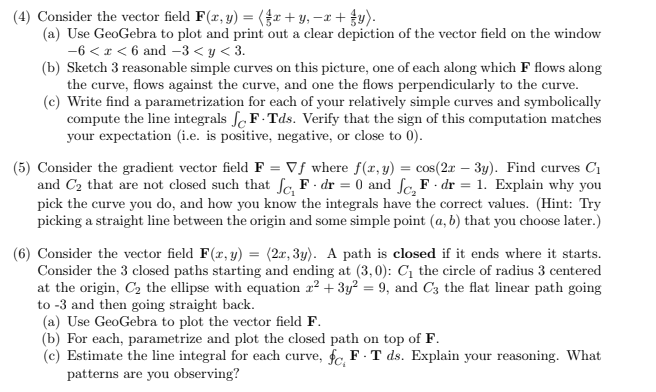 4 Consider The Vector Field F X Y 倍2 Y 一計 A Use Chegg Com